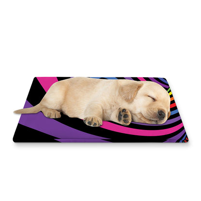 Rainbow Torus Psychedelic Print Pet Cooling Mat Cover