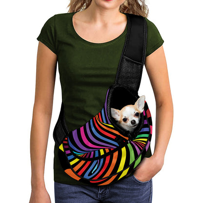 Rainbow Torus Psychedelic Print Pet Sling Carrier