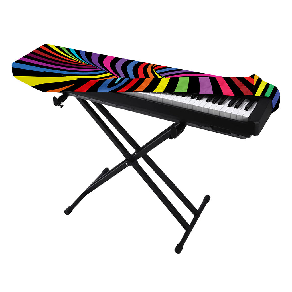 Rainbow Torus Psychedelic Print Piano Keyboard Cover