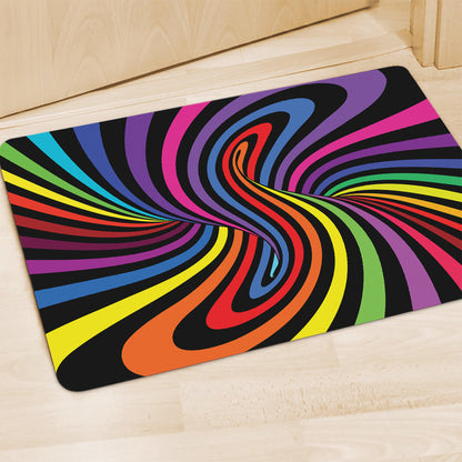 Rainbow Torus Psychedelic Print Polyester Doormat