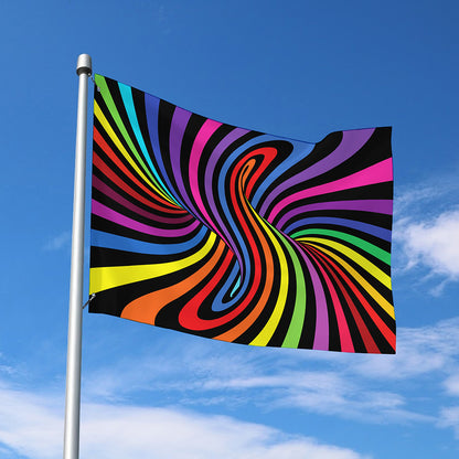 Rainbow Torus Psychedelic Print Polyester Flag