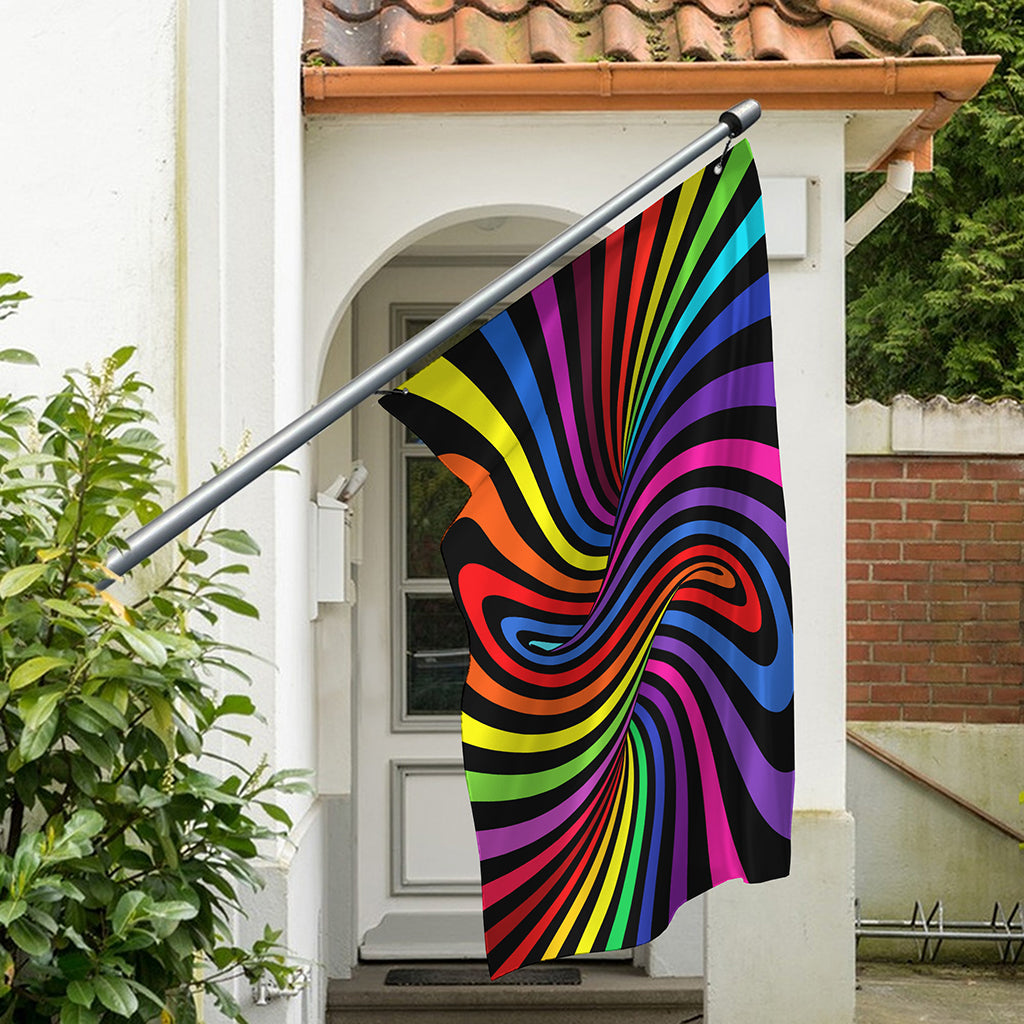 Rainbow Torus Psychedelic Print Polyester Flag