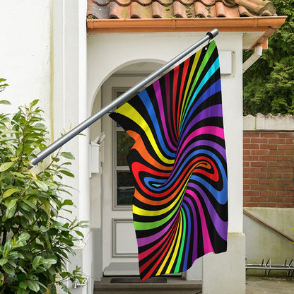 Rainbow Torus Psychedelic Print Polyester Flag