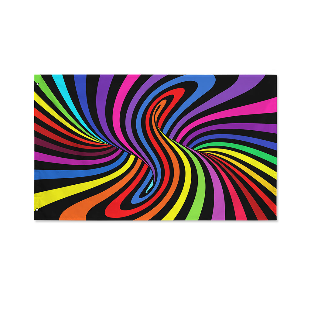 Rainbow Torus Psychedelic Print Polyester Flag