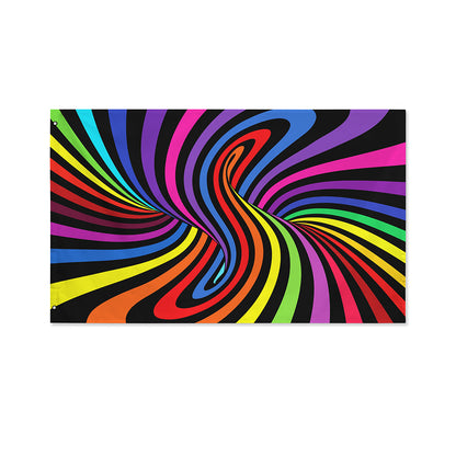 Rainbow Torus Psychedelic Print Polyester Flag