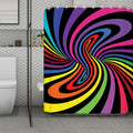 Rainbow Torus Psychedelic Print Polyester Shower Curtain