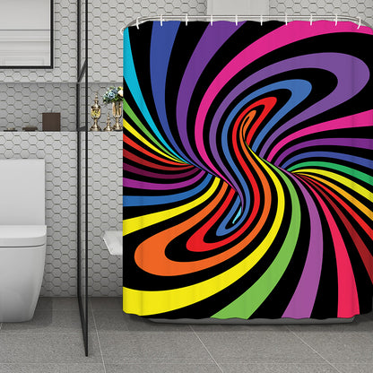 Rainbow Torus Psychedelic Print Polyester Shower Curtain