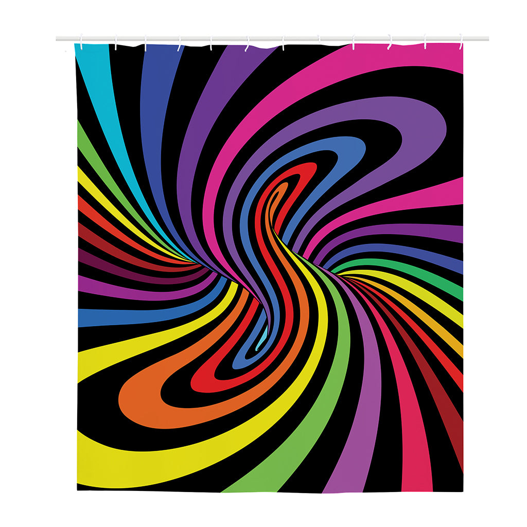 Rainbow Torus Psychedelic Print Polyester Shower Curtain