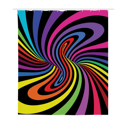 Rainbow Torus Psychedelic Print Polyester Shower Curtain