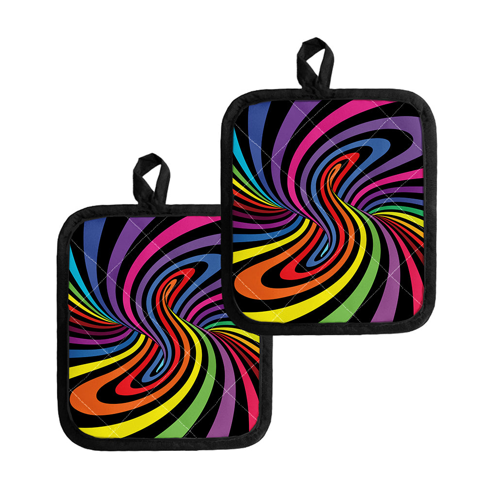 Rainbow Torus Psychedelic Print Pot Holders