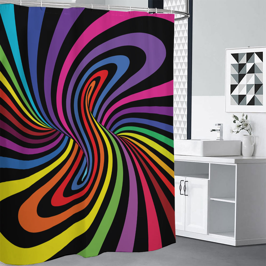 Rainbow Torus Psychedelic Print Premium Shower Curtain