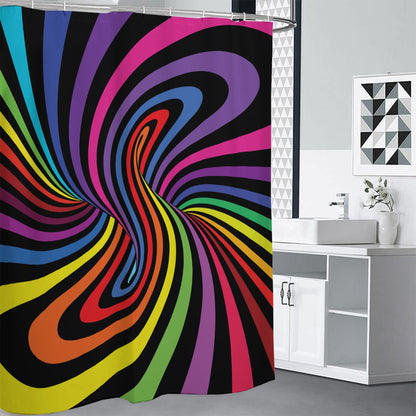 Rainbow Torus Psychedelic Print Premium Shower Curtain