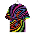 Rainbow Torus Psychedelic Print Rayon Hawaiian Shirt
