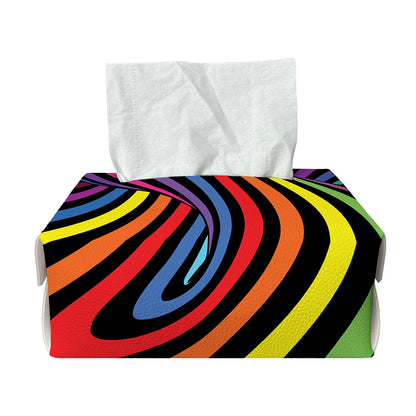 Rainbow Torus Psychedelic Print Rectangle Tissue Box Cover