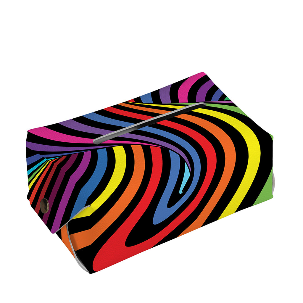 Rainbow Torus Psychedelic Print Rectangle Tissue Box Cover