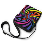Rainbow Torus Psychedelic Print Rectangular Crossbody Bag