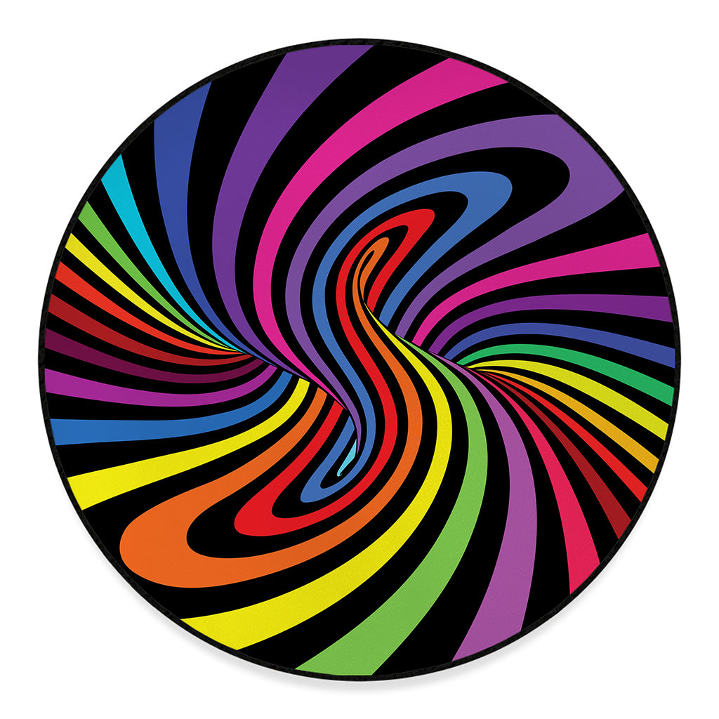 Rainbow Torus Psychedelic Print Round Floor Mat