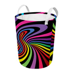 Rainbow Torus Psychedelic Print Round Laundry Basket