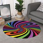 Rainbow Torus Psychedelic Print Round Rug