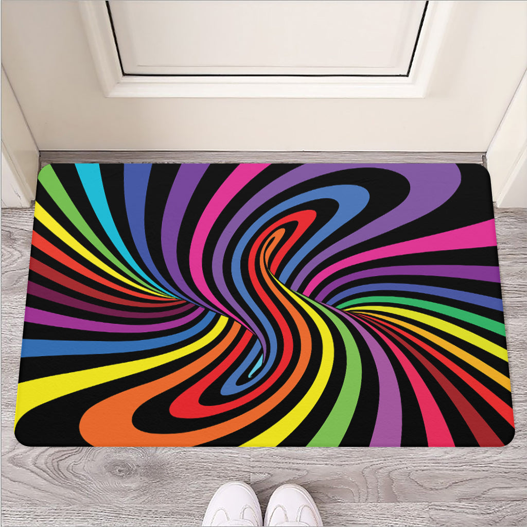 Rainbow Torus Psychedelic Print Rubber Doormat
