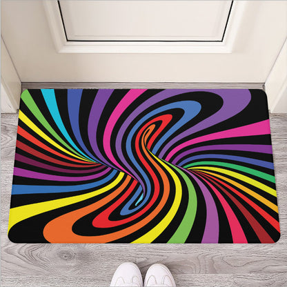 Rainbow Torus Psychedelic Print Rubber Doormat