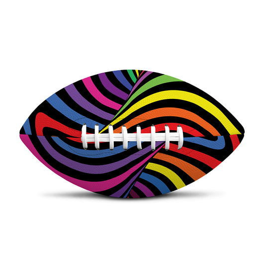 Rainbow Torus Psychedelic Print Rugby Ball