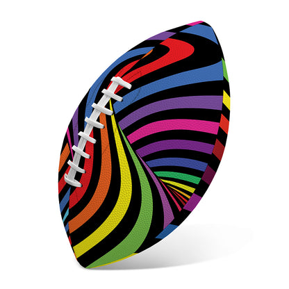 Rainbow Torus Psychedelic Print Rugby Ball