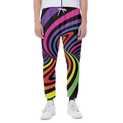 Rainbow Torus Psychedelic Print Scuba Joggers
