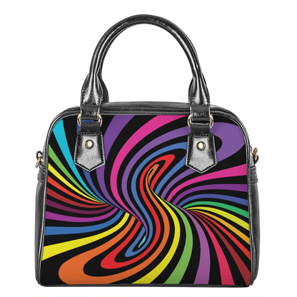Rainbow Torus Psychedelic Print Shoulder Handbag