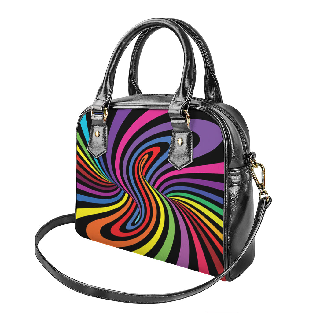 Rainbow Torus Psychedelic Print Shoulder Handbag