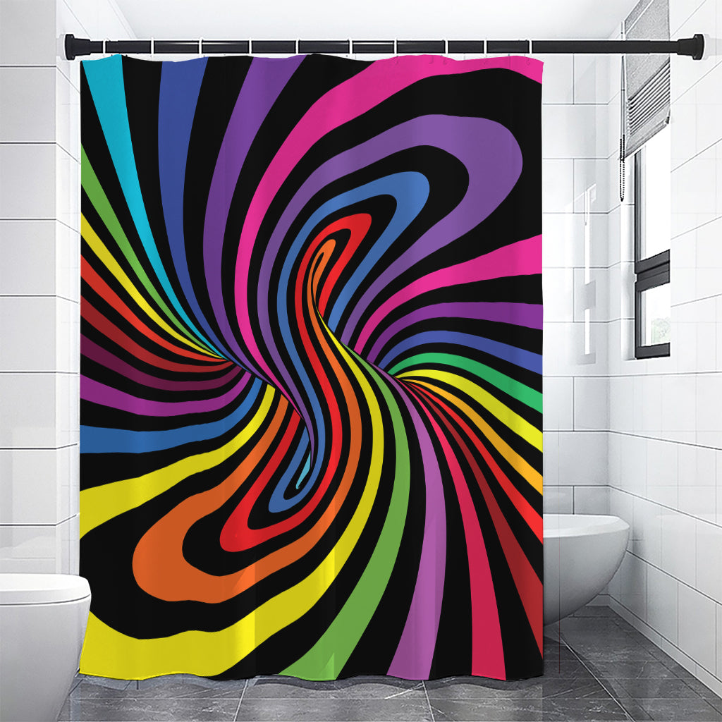 Rainbow Torus Psychedelic Print Shower Curtain