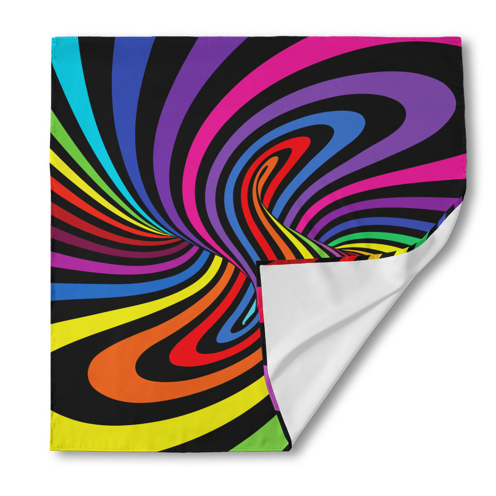 Rainbow Torus Psychedelic Print Silk Bandana