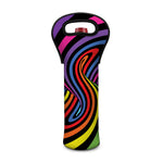 Rainbow Torus Psychedelic Print Single Neoprene Wine Tote