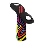 Rainbow Torus Psychedelic Print Single Neoprene Wine Tote
