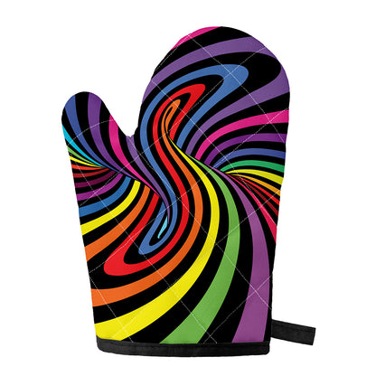 Rainbow Torus Psychedelic Print Single Oven Mitt