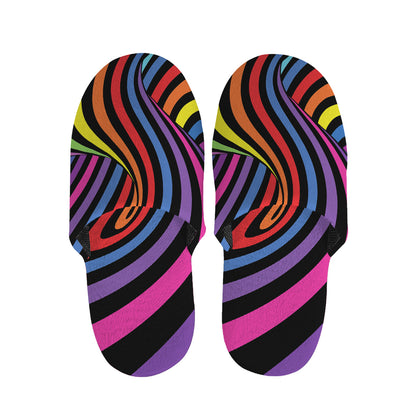 Rainbow Torus Psychedelic Print Slippers