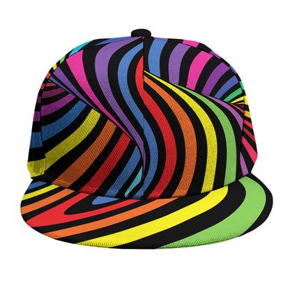 Rainbow Torus Psychedelic Print Snapback Cap