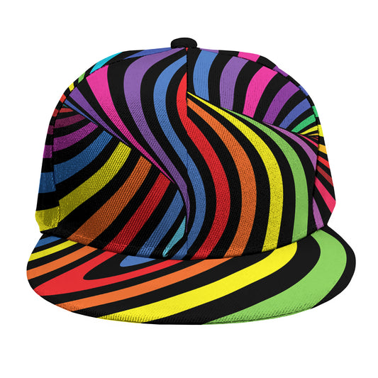 Rainbow Torus Psychedelic Print Snapback Cap
