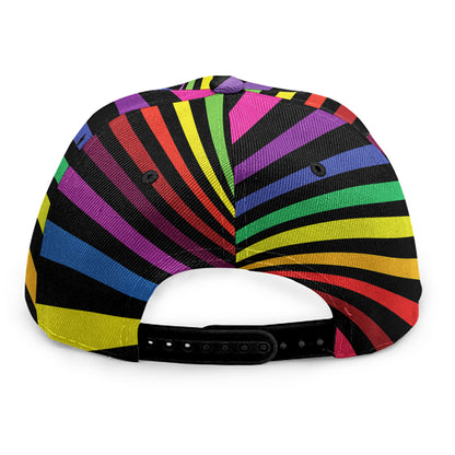Rainbow Torus Psychedelic Print Snapback Cap