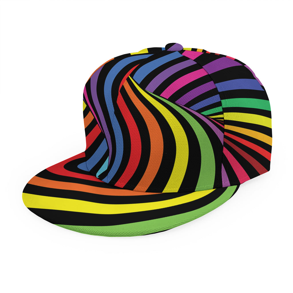 Rainbow Torus Psychedelic Print Snapback Cap