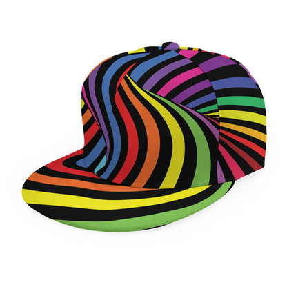 Rainbow Torus Psychedelic Print Snapback Cap