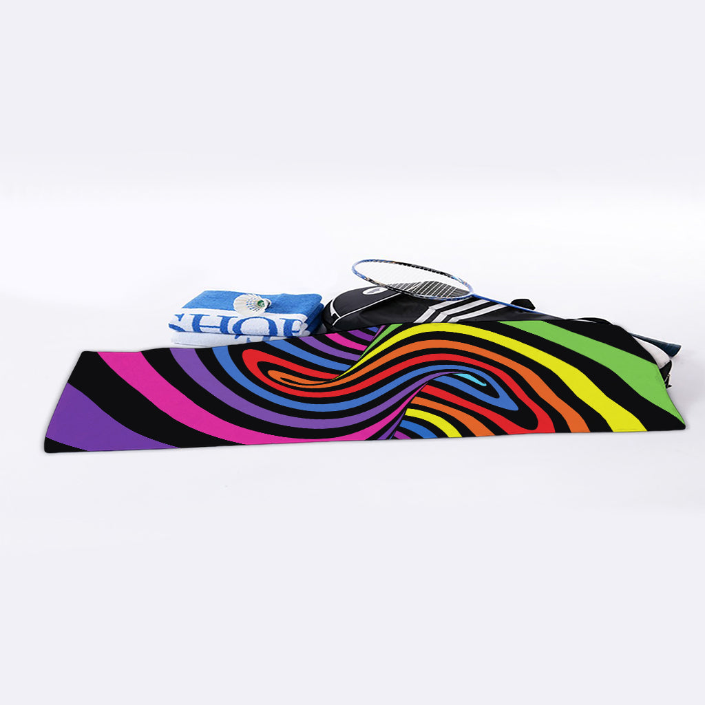 Rainbow Torus Psychedelic Print Sports Towel