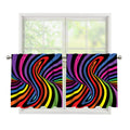 Rainbow Torus Psychedelic Print Tier Curtains