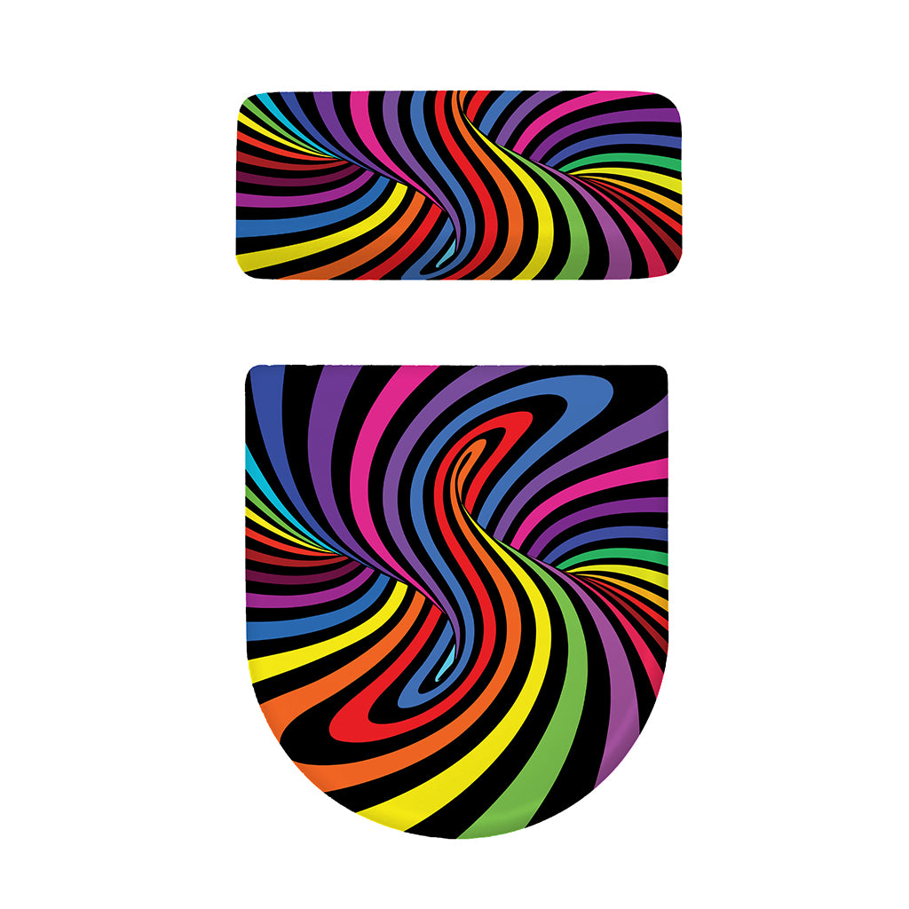 Rainbow Torus Psychedelic Print Toilet Lid And Tank Cover Set