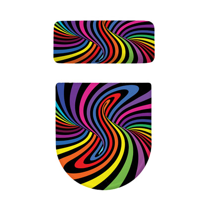 Rainbow Torus Psychedelic Print Toilet Lid And Tank Cover Set