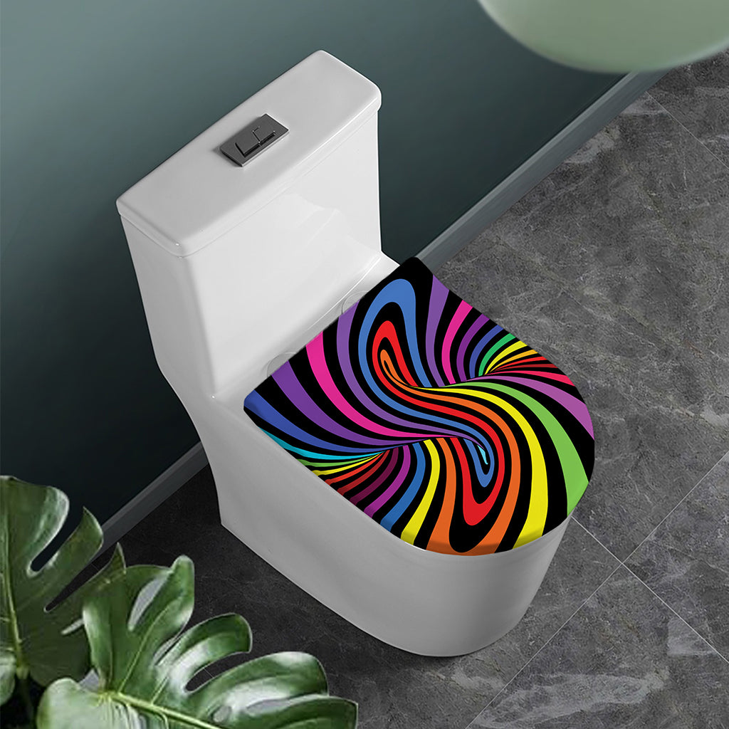 Rainbow Torus Psychedelic Print Toilet Lid Cover