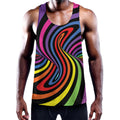 Rainbow Torus Psychedelic Print Men's Workout Tank Top