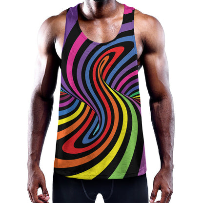 Rainbow Torus Psychedelic Print Training Tank Top