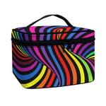 Rainbow Torus Psychedelic Print Travel Makeup Bag