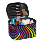 Rainbow Torus Psychedelic Print Travel Makeup Bag
